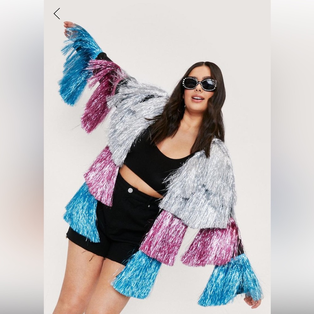 Nasty gal metallic fringe jacket